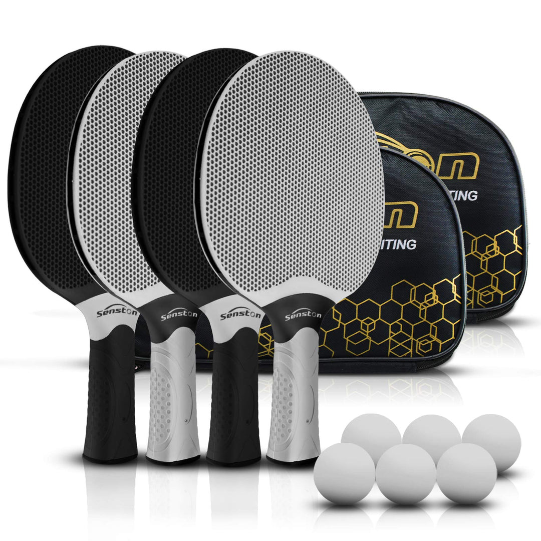 Senston Tischtennisschläger Set, professionelle Tischtennisschläger mit 3 Bällen, Ping Pong Paddel S
