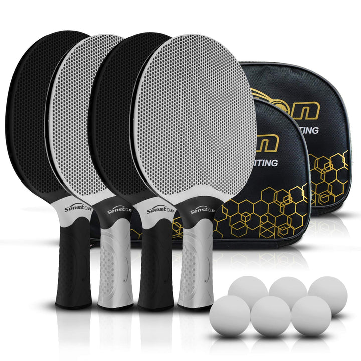 Senston Tischtennisschläger Set, professionelle Tischtennisschläger mit 3 Bällen, Ping Pong Paddel S