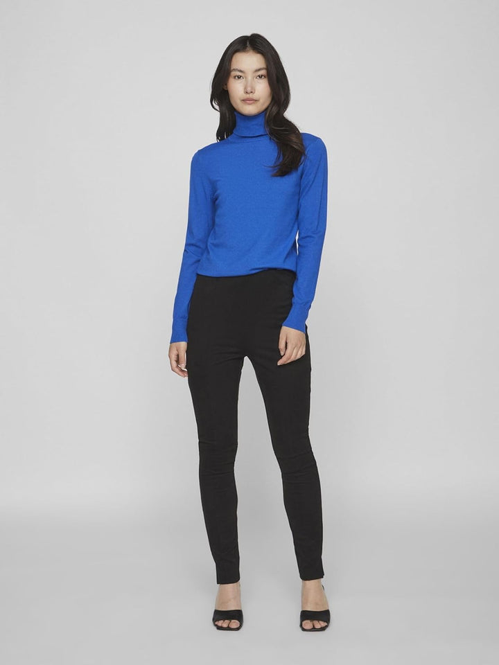 Vila Damen Vicomfy L/S Rollneck Knit Top/Su/Pb Strickpullover M Lapis Blue/Detail:melange, M Lapis B