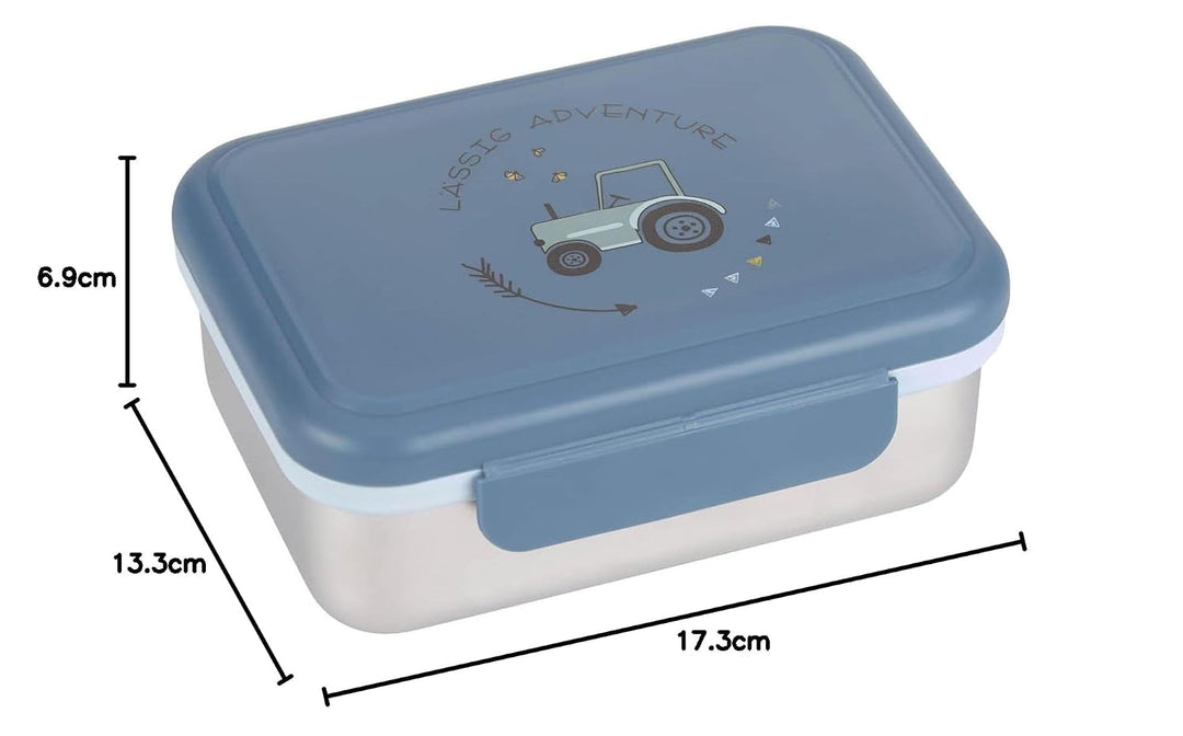 LÄSSIG Kinder Brotdose Edelstahl Lunchbox Frühstücksbox Nachhaltig Kindergarten Schule/Adventure Tra