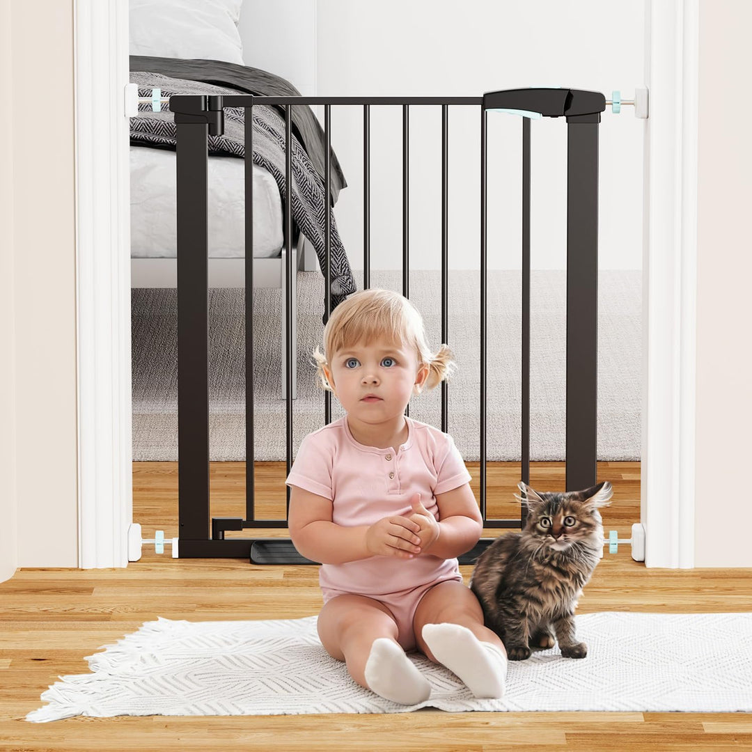 YEAUPE PRO Kindergitter Ohne Bohren, für Breiten 74-78 cm | Türschutzgitter mit Wandschutz Pads | Tr