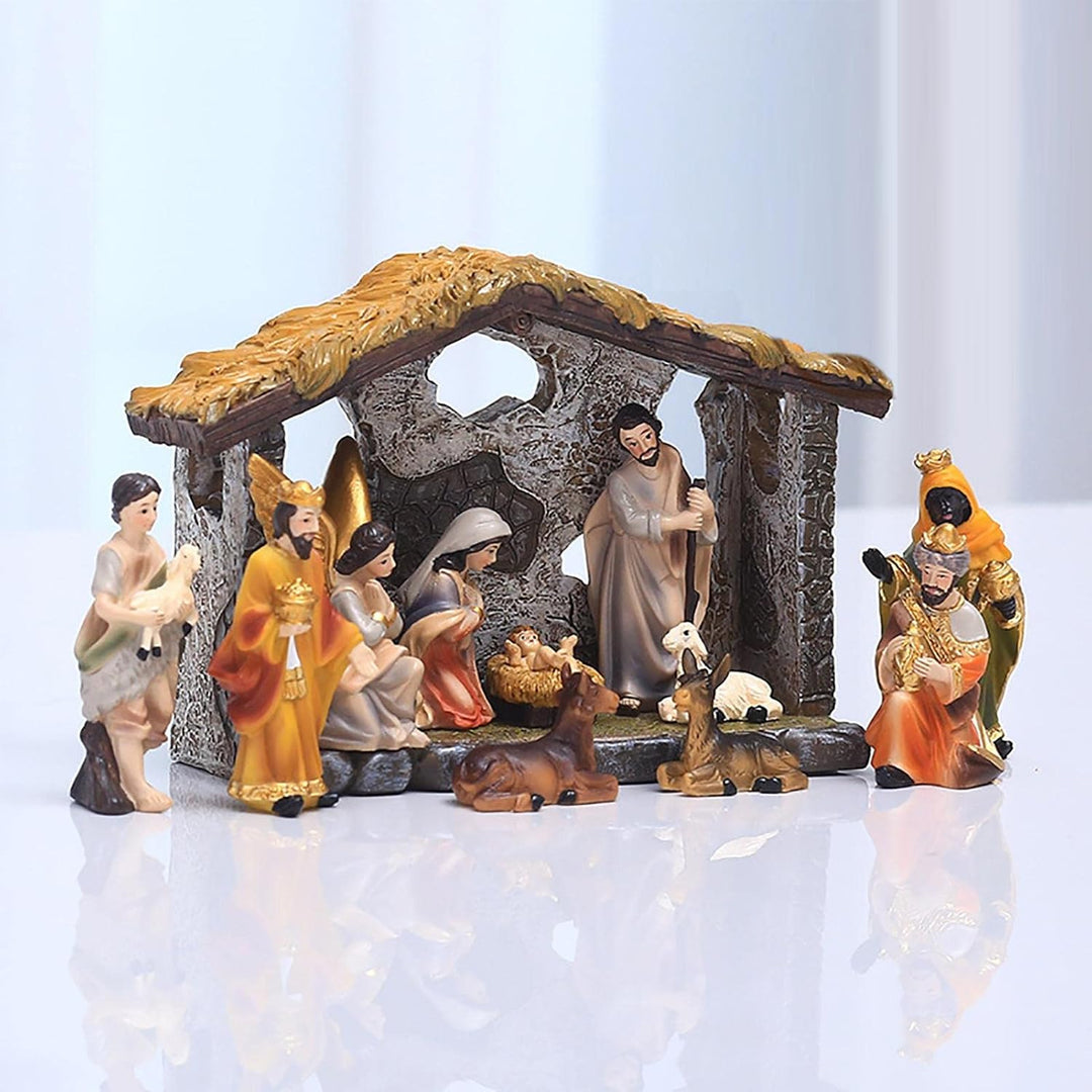 Gereton Die Real Life Krippe, Weihnachtskrippe Stabil, Religiöse Krippenfiguren Krippenhaus Statuen