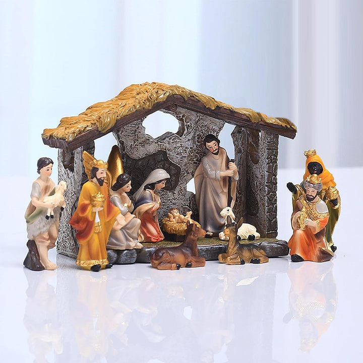 Gereton Die Real Life Krippe, Weihnachtskrippe Stabil, Religiöse Krippenfiguren Krippenhaus Statuen