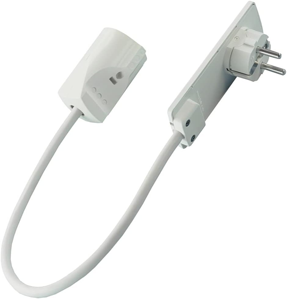Schuko-Stecker weiss flach Verlängerung Flachstecker Evoline Plug mit 35 cm Kabel