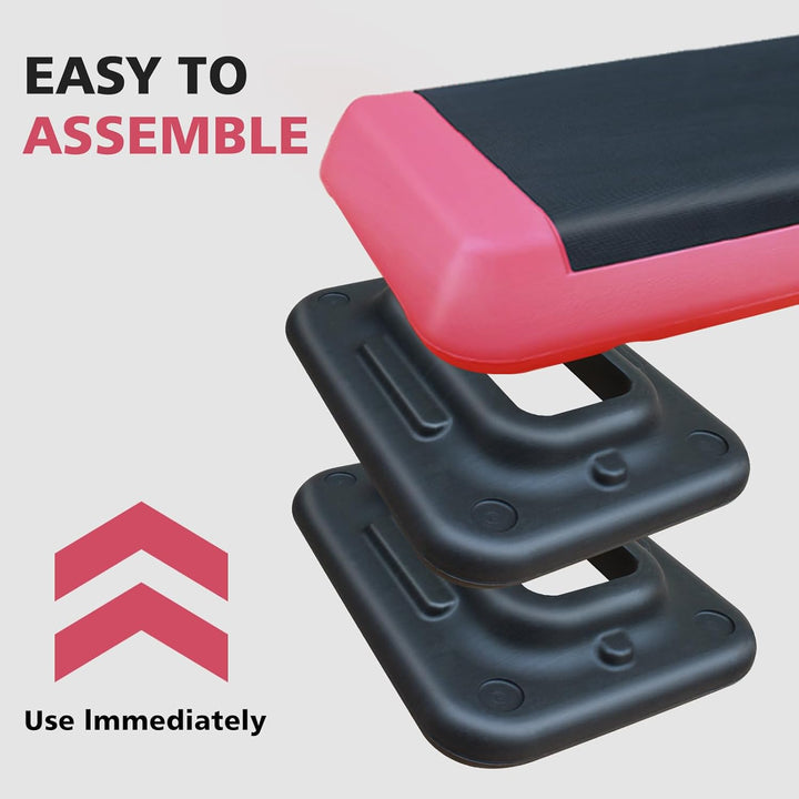 Aerobic Stepper für Fitness und Training, 76x35cm Steppbrett Höhenverstellbar, Step-Plattform-Traine