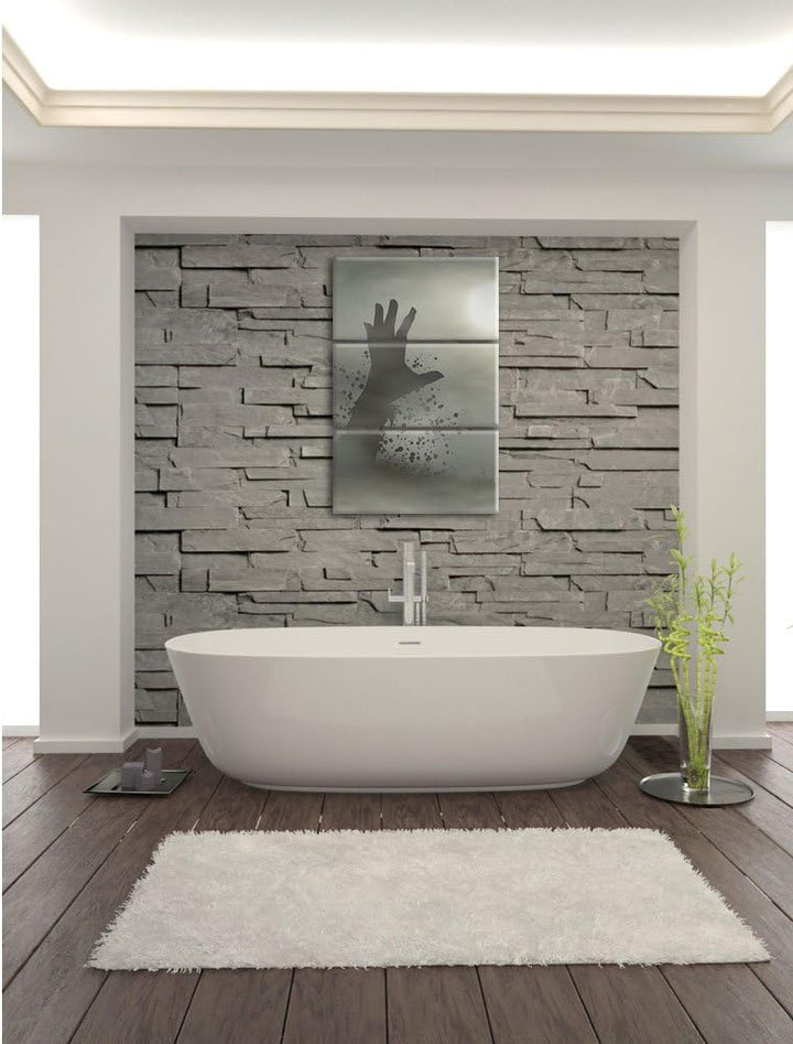 Pixxprint erwachender Zombie 3-Teiler Leinwandbild 120x80 Bild auf Leinwand