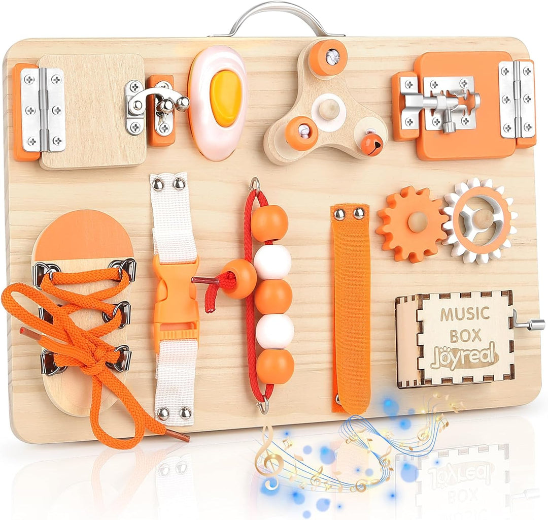 Joyreal Motorikbrett ab 1 2 3 Jahr - Activity Board Montessori Spielzeug Busy Board Montessori Brett