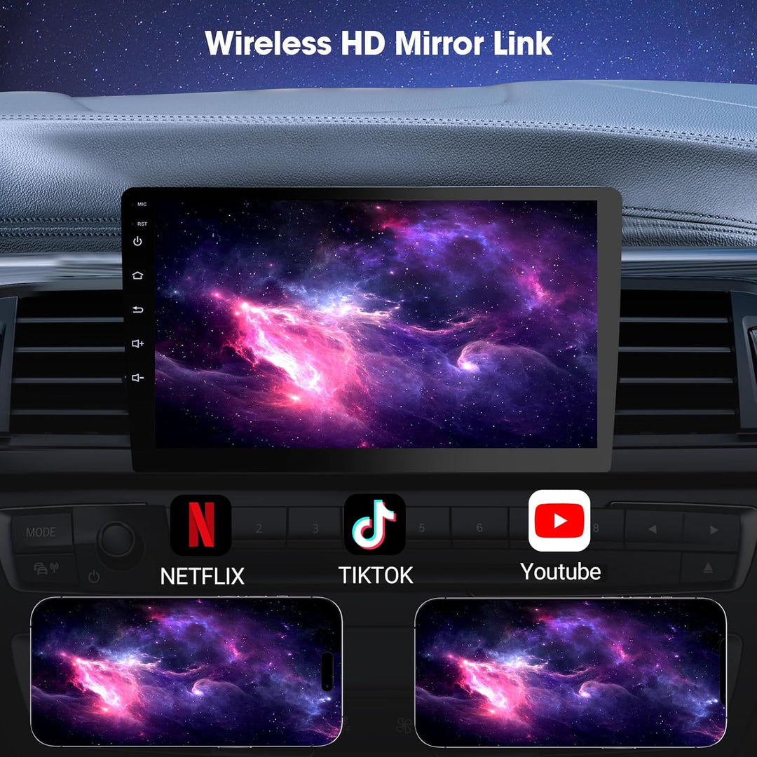 2 Din Autoradio 9 Zoll mit Wireless CarPlay & Wireless Android Auto,Auto Radio HD Touch Display mit