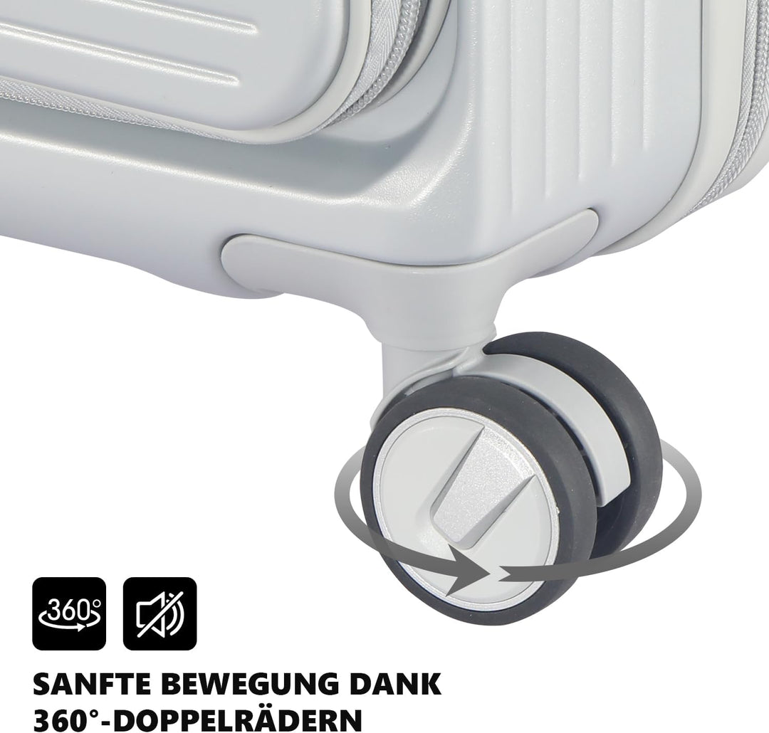 Polycarbonat Hartschalenkoffer Set 3-teilig, Spezielles Frontöffnungssystem mit Organizer-Fach, Erwe