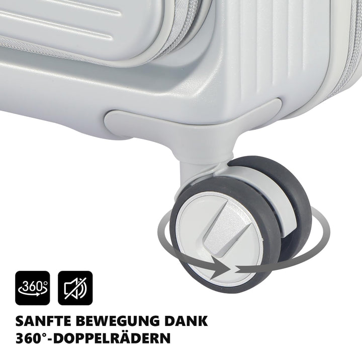 Polycarbonat Hartschalenkoffer Set 3-teilig, Spezielles Frontöffnungssystem mit Organizer-Fach, Erwe