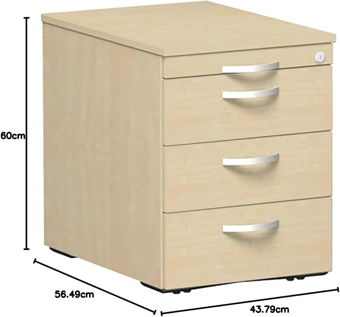 Gera Möbel S-530151-AH Rollcontainer Venedig mit 3 Kunststoff-Schubfächern und 1 Materialschubfach,