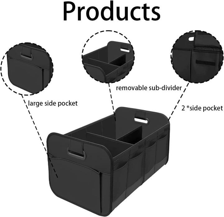 CGEAMDY Kofferraum Organizer, Auto Kofferraumtasche Faltbar & Stabil, Rutschfeste Auto Faltbox Aufbe