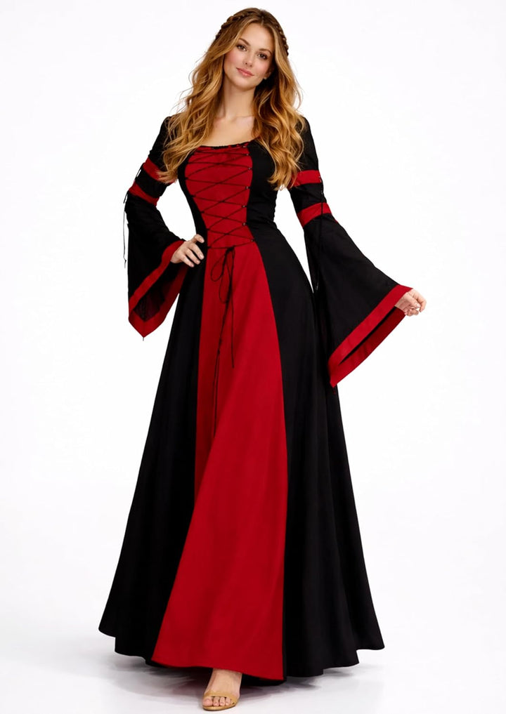 MAYLYNN Mittelalter Kleid Gewand Keyla rot - LARP, Grösse:M M Rot, M Rot