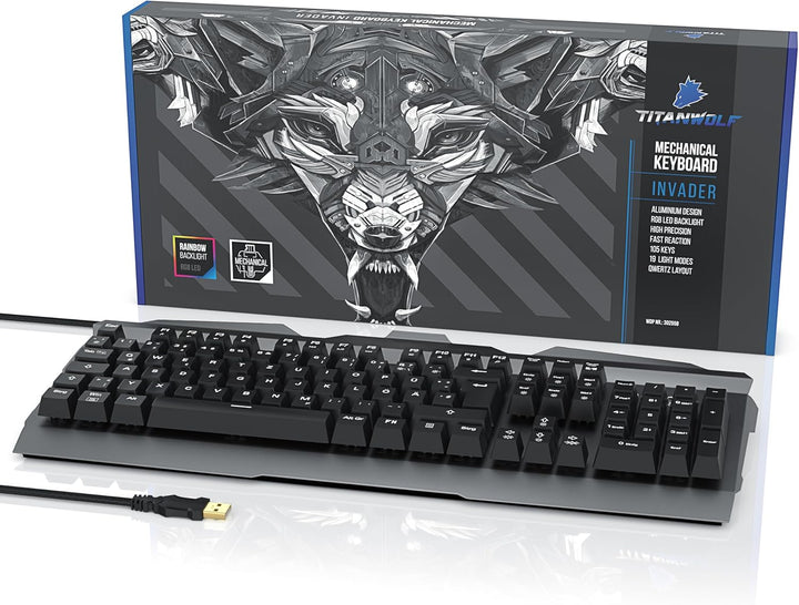 Titanwolf - mechanische Gaming Tastatur -LED Mechanical Keyboard - Anti Ghosting - QWERTZ Layout DE