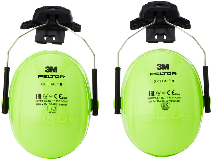 3M H520P3EV Peltor Optime II Kapselgehörschutz Helmet Mounted Single Hi-viz, Helmet Mounted Single H