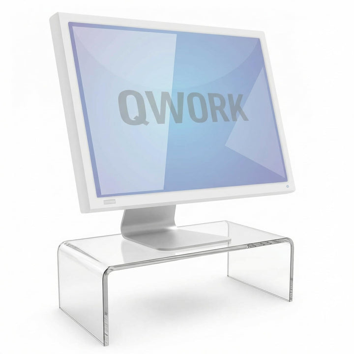 QWORK® Monitorständer, Acryl bildschirmerhöhung, Acrylregale, 30 x 15 x 10 cm, für PC Computer Monit