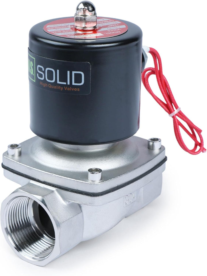 U.S. Solid 1-1/4" Edelstahl Elektrisch Magnetventil 12V DC stromlos geschlossen VITON Wasser Luft Öl