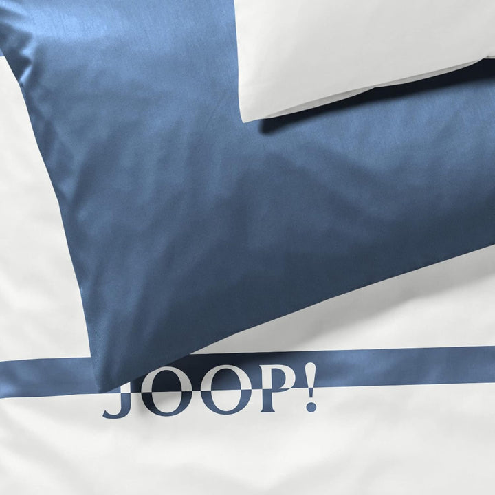 Joop! Wendebettwäsche Logo Stripes Mako-Satin blau Grösse 155x220 cm (80x80 cm) Aqua 155x220cm+80x80