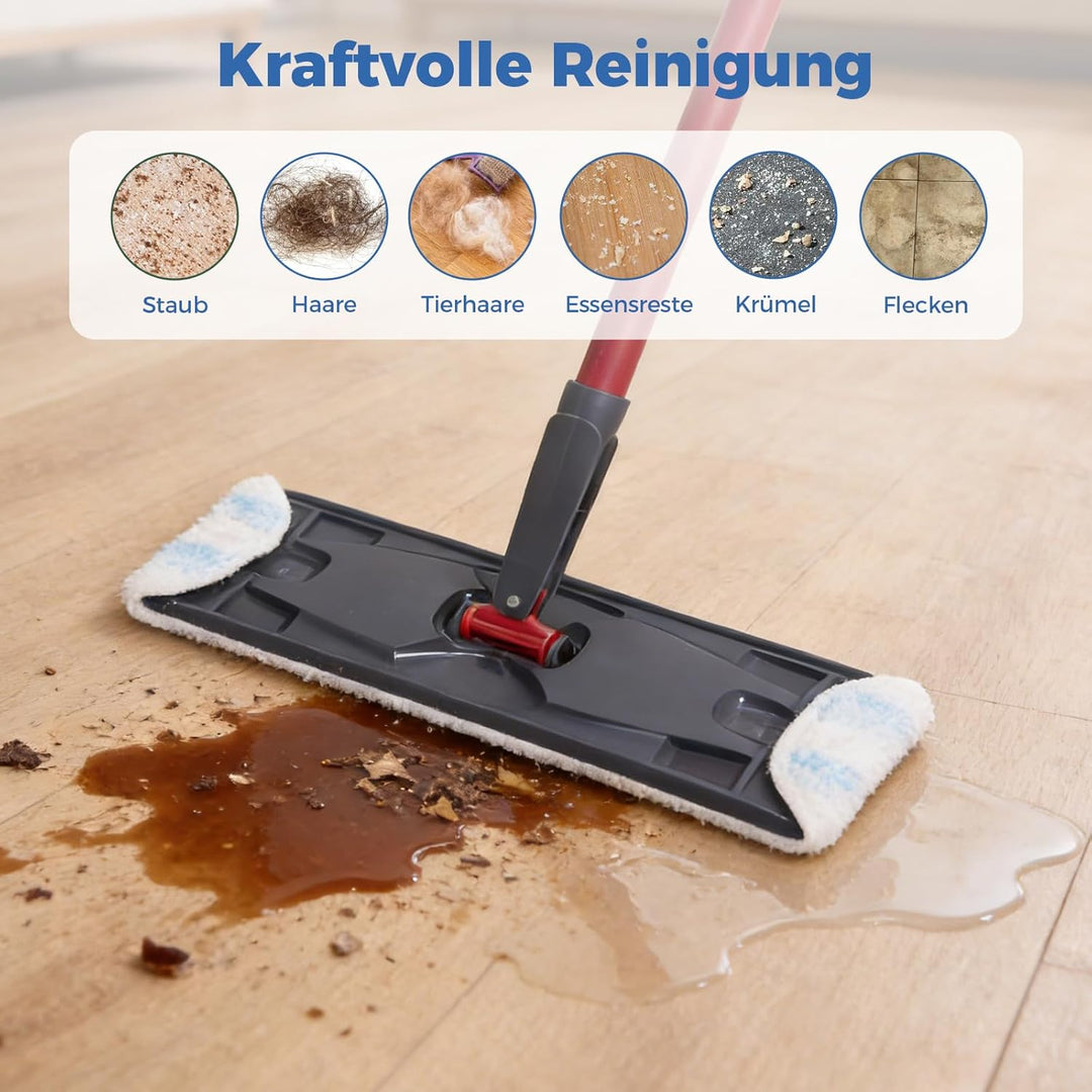 6 Stück für Vileda H2PrO Bodenwischer Ersatzbezug, Mikrofaser Wischmopp Bezug für alle Hartböden, Ma