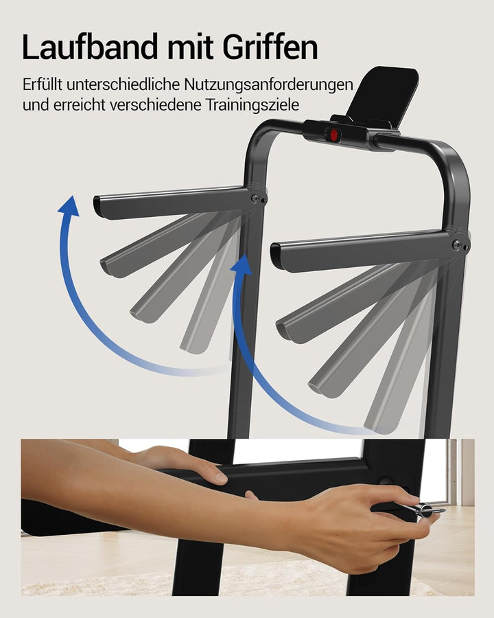 UMAY Laufband für Zuhause Klappbar mit Steigung 16%, 10KM/H Walking Pad Klappbar mit Steigung, Fernb