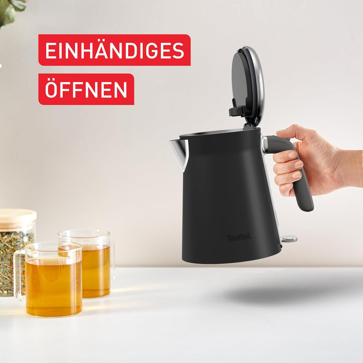 Tefal Collection Edelstahlwasserkocher im Retrostil, 1,7 l Fassungsvermögen, 2400 W, Einhändiges Öff