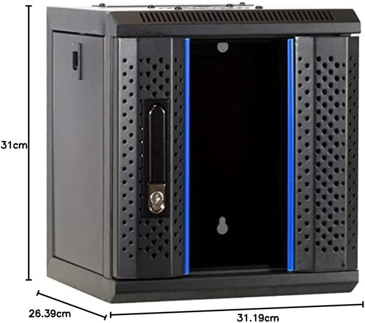 DSIT 4 HE - 10 Zoll Serverschrank - mit Glastür - (BxTxH) 312x310x264mm - Schwarz - Abschliessbar -
