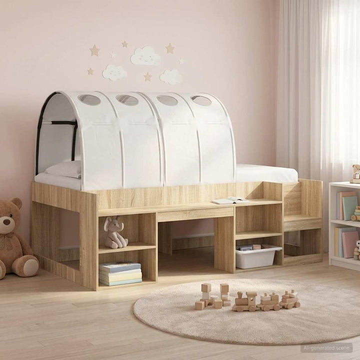 Bettunnel 2 Stück Weiss aus Polyester 211 x 67,5 x 2 cm für Kingsize-Betten, Innenbereich Schlafzimm