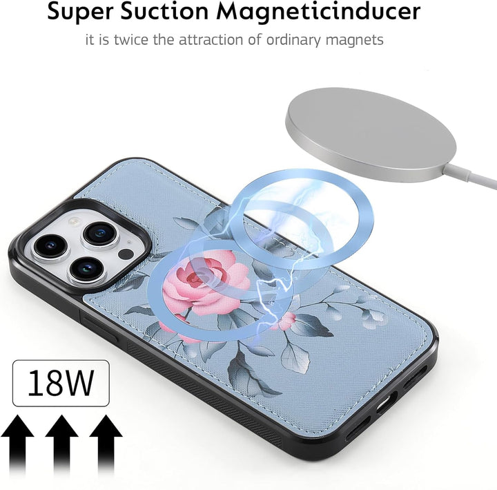 URMAX für iPhone 14 Pro Max LederHülle Handyhülle [Premium PU Leder] [Kartenfach] [Magnetverschluss]