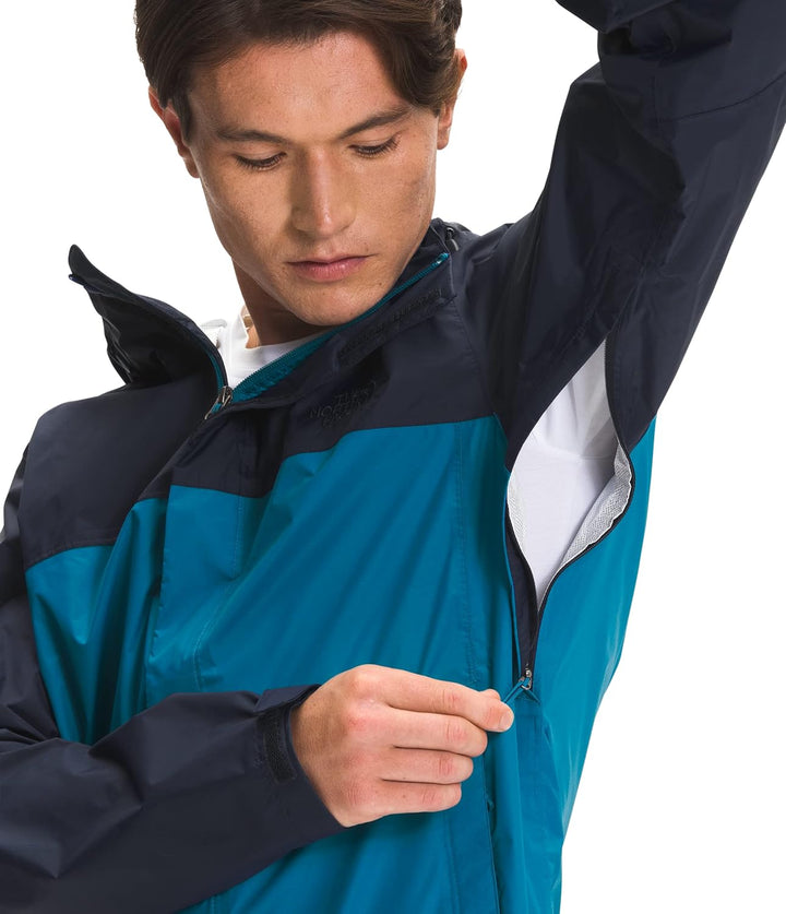 The North Face Men’s Venture 2 Waterproof Hooded Rain Jacket, Aviator Navy/Banff Blue, Large, L Avia