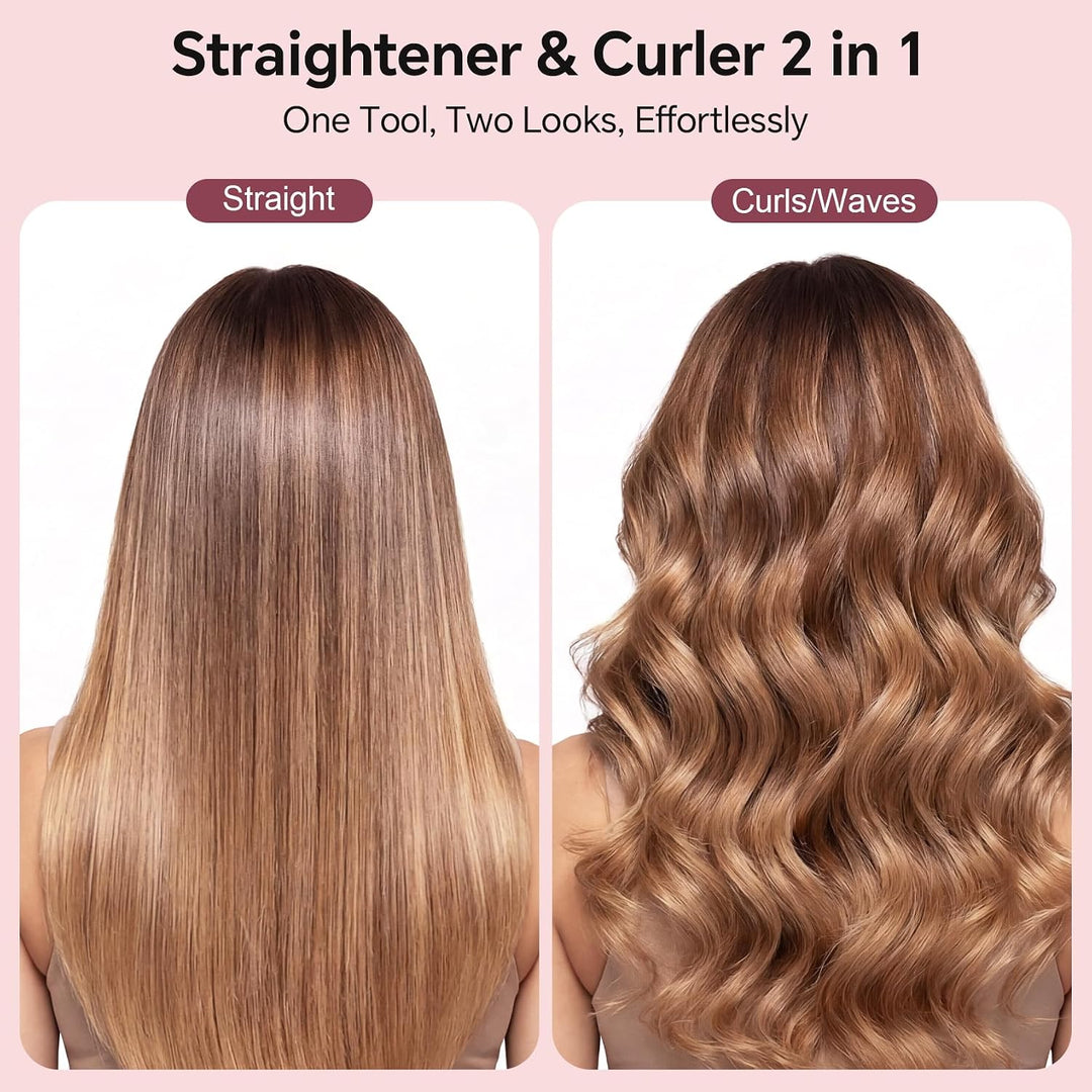 Glätteisen Locken und Glätten mit Quarz-Keramik, 14 Stufen (100-230°C)