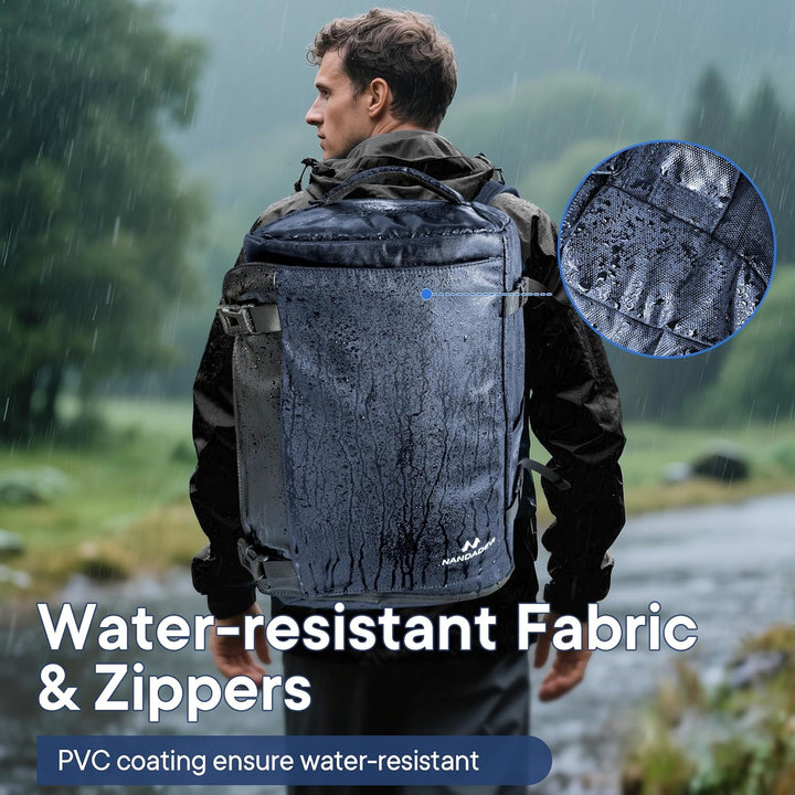 NANDADEVI Rucksack Herren, 40l, grosser, robuster, wasserabweisender Wanderrucksack mit Trocken- und