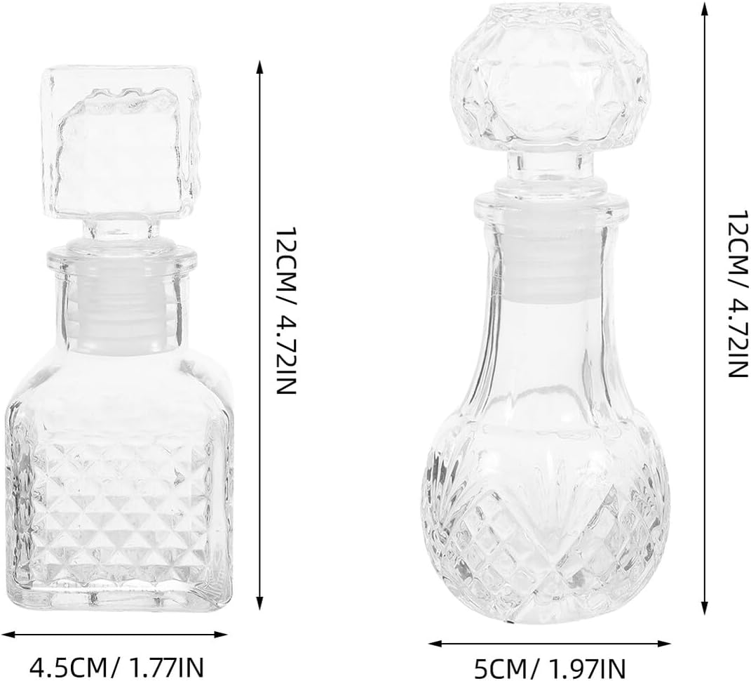 LIFKOME 6 Stück 50ml Glas Spirituosenflaschen Transparent für Weinproben Handliche Nachfüllflaschen