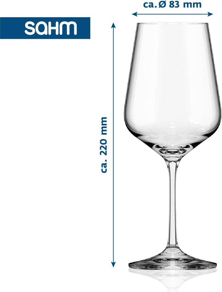 Sahm Weingläser Weisswein Set (6 STK) - 360 ml Weissweingläser - Spülmaschinengeeignet - Langlebiges