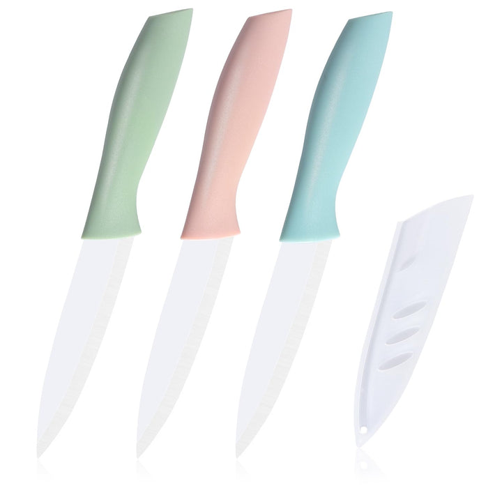 Chef Knives Set, 3 Piece Ceramic Knives, 4 inch Fruit Knife is Suitable for Most Vegetables, Fruits