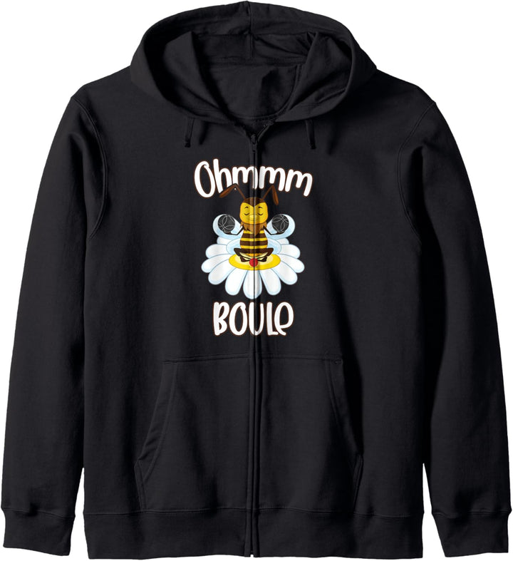 Ohmmm Boule Design Biene mit Boulekugeln Meditation Kapuzenjacke