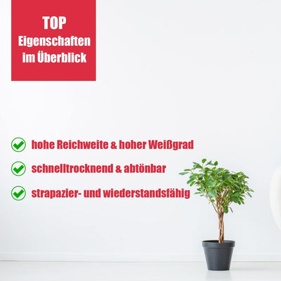 DICHTON Anti Schimmel Farbe 2,5l weiss matt - Feuchtraumfarbe, Antischimmelfarbe, Wandfarbe mit hohe