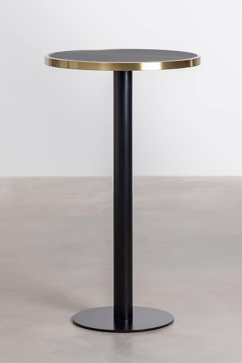 SKLUM Runder Stehtisch aus Steinzeug (Ø60 cm) Amaretto Schwarz Sch., Sch.