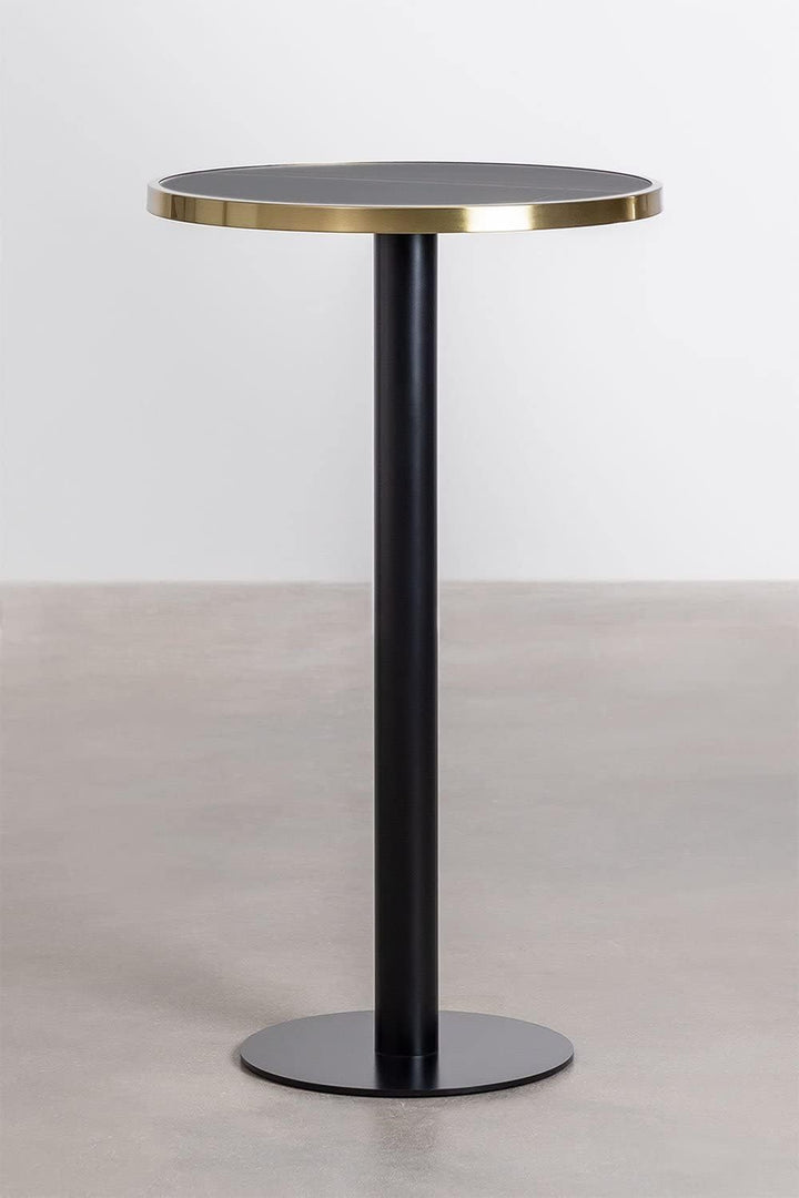 SKLUM Runder Stehtisch aus Steinzeug (Ø60 cm) Amaretto Schwarz Sch., Sch.