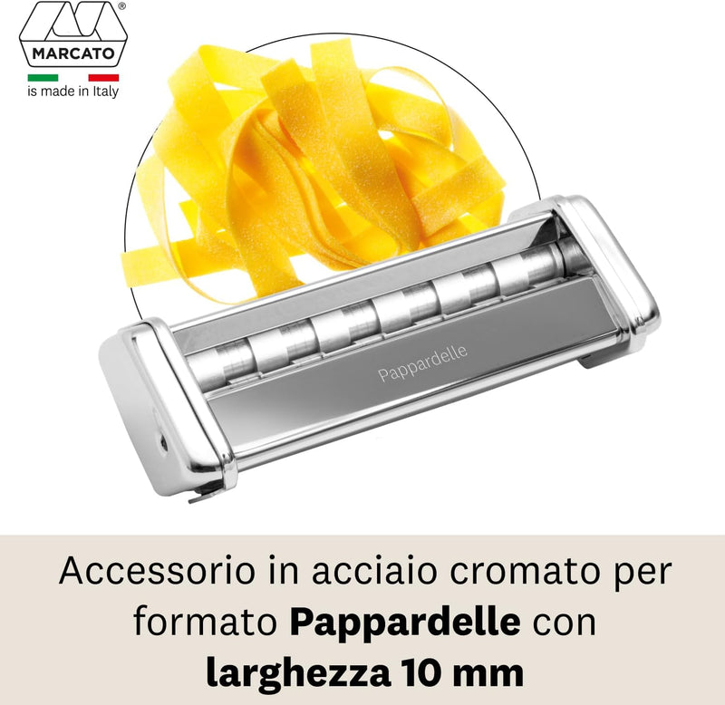 Marcato AC-150-PAPL Zubehör Pappardelle für die Pastamaschine Atlas 150, verchromter Stahl, Silber 1