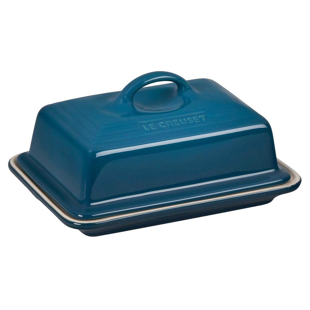 Le Creuset Steinzeug Butterdose, 900 g, 17 x 12.5 x 9 cm, Deep Teal, Deep Teal