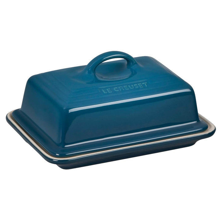 Le Creuset Steinzeug Butterdose, 900 g, 17 x 12.5 x 9 cm, Deep Teal, Deep Teal