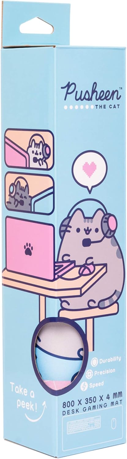 Grupo Erik Gaming Mauspad XXL Pusheen Mauspad Pink Gross - Gaming Mousepad XXL rutschfest und Wasser
