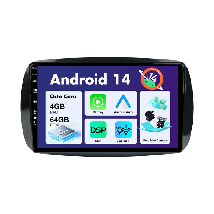 SXAUTO Android 12 IPS Autoradio Passt für Benz Smart 453 Fortwo (2014-2020) - Eingebaut Carplay/Andr