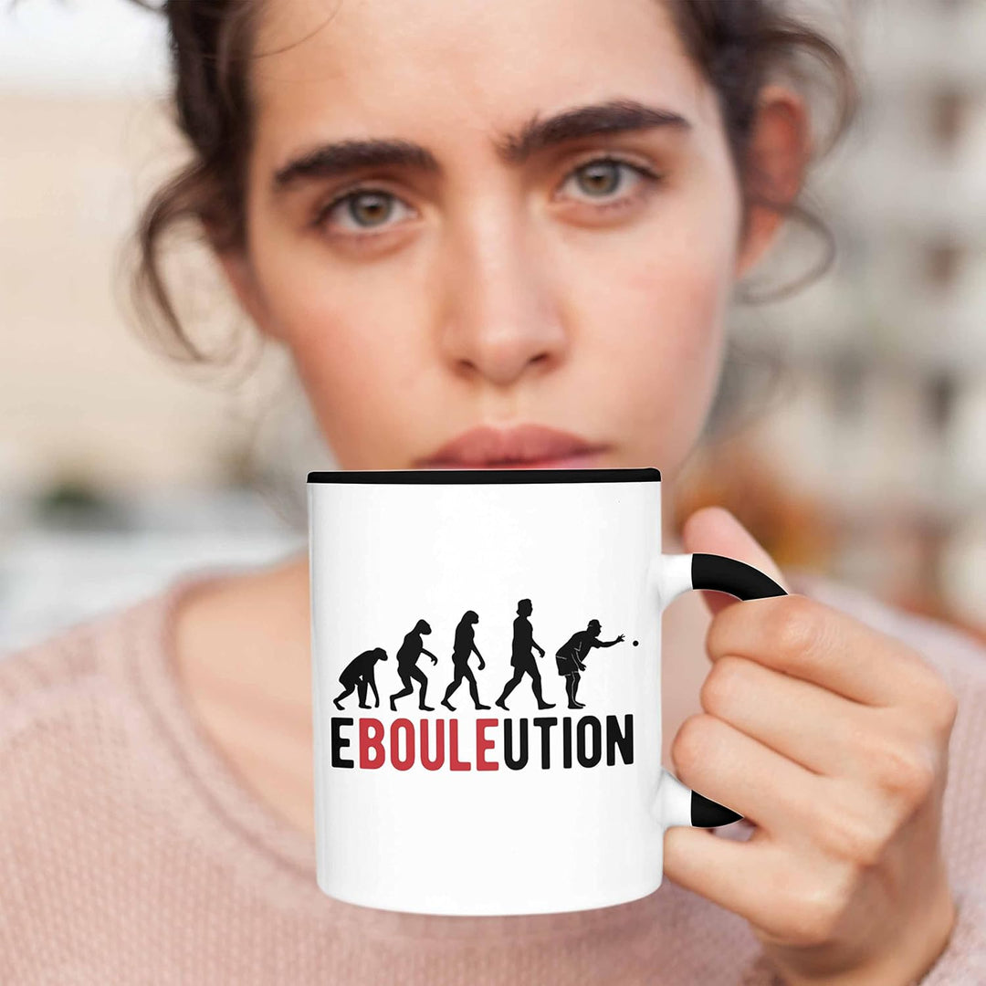 Trendation - Boule Tasse Geschenk Ebouleution Pétanque Boule-Spieler Geschenkidee Spruch (Schwarz),
