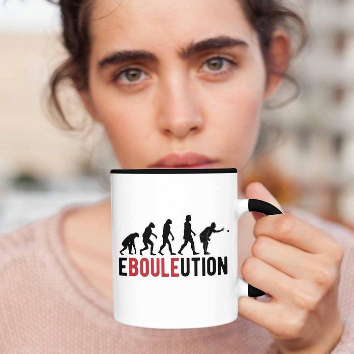 Trendation - Boule Tasse Geschenk Ebouleution Pétanque Boule-Spieler Geschenkidee Spruch (Schwarz),