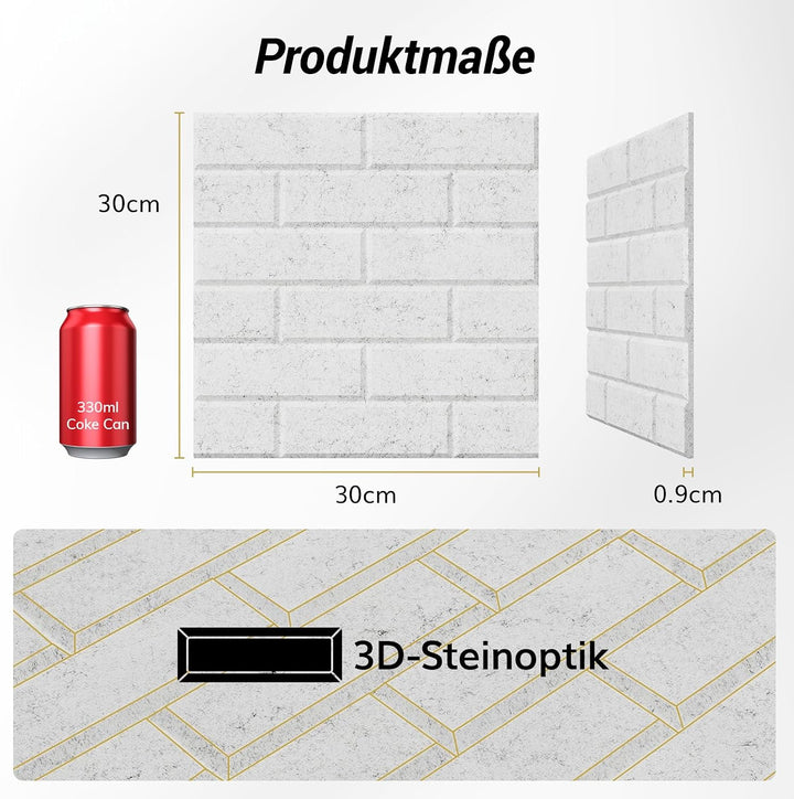 TONOR Ziegeltyp Akustikpaneele selbstklebend, 36 St.30x30x0,9cm Schalldämmung Schallschutzplatten, W