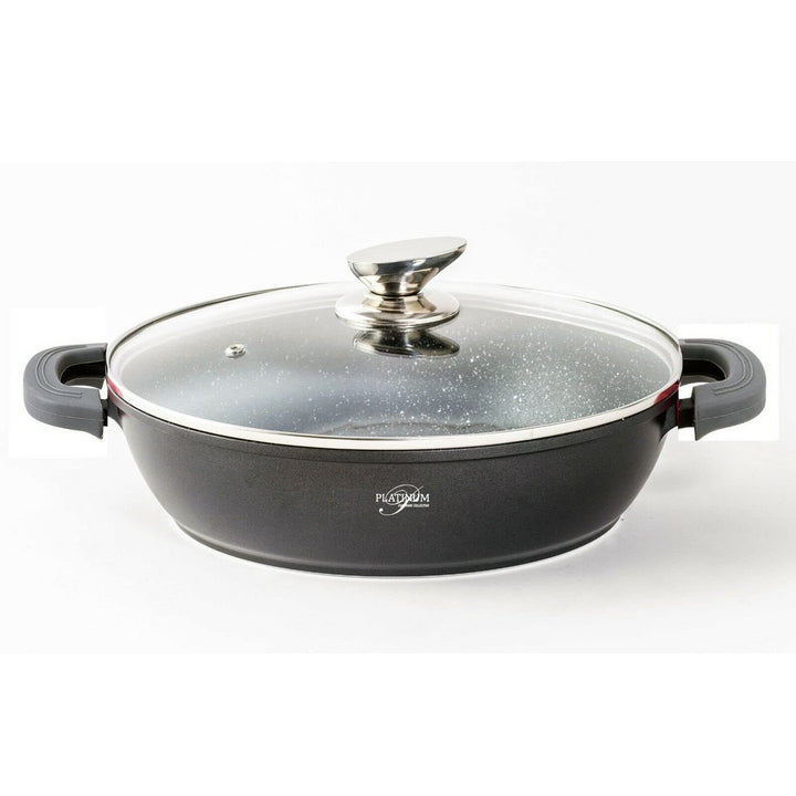 Cheffinger Schmorpfanne 32 cm Schmortopf Scwarz | Bräter Induktion Antihaft | Schmorkasserolle mit G
