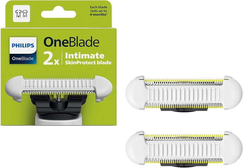 Philips OneBlade Intimate, SkinProtect Ersatzklinge, für OneBlade, langlebige Klinge aus Edelstahl,