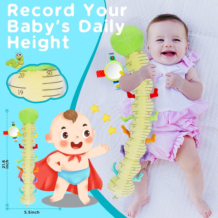 Baby Spielzeug 0 3 6 Monate Musical Raupe Kuscheltier mit Greifling Rassel Baby Spiegel Spielzeug, B