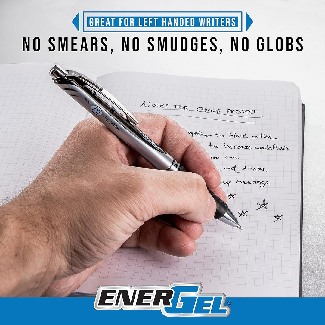 Pentel BL77-NX EnerGel Gel-Tintenroller mit Druckmechanik, 0,7 mm Kugeldurchmesser = 0,35 mm Strichs